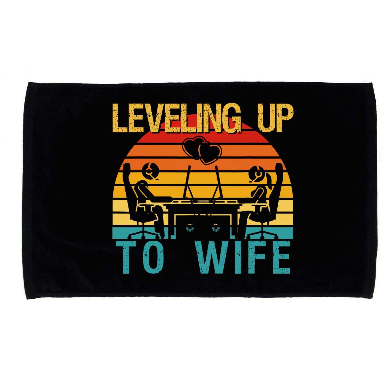 Gamer Engagement Future Mr & Mrs Leveling Up To Wife Microfiber Hand Towel