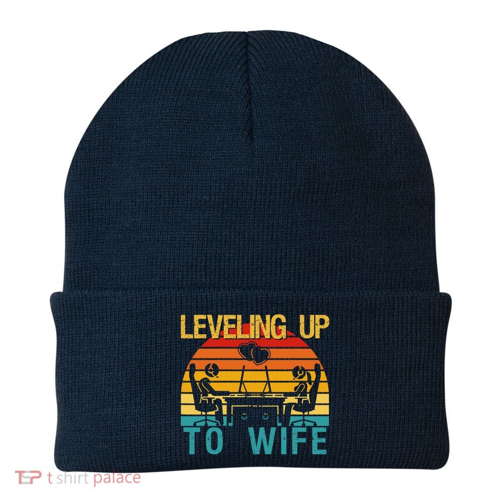 Gamer Engagement Future Mr & Mrs Leveling Up To Wife Beanie