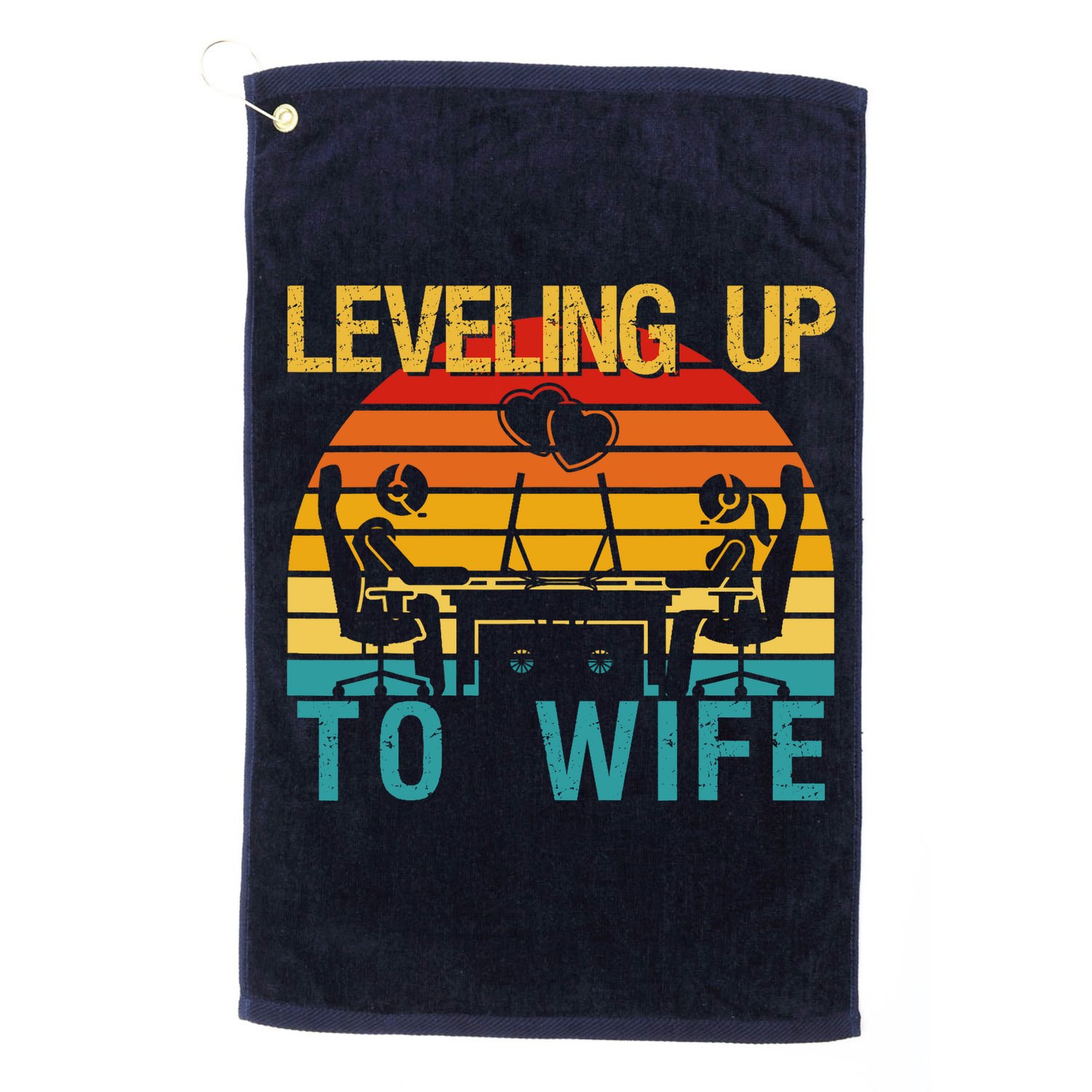 Gamer Engagement Future Mr & Mrs Leveling Up To Wife Golf Towel