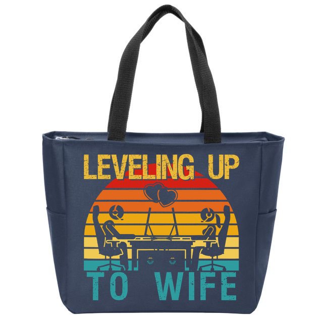Gamer Engagement Future Mr & Mrs Leveling Up To Wife Zip Tote Bag