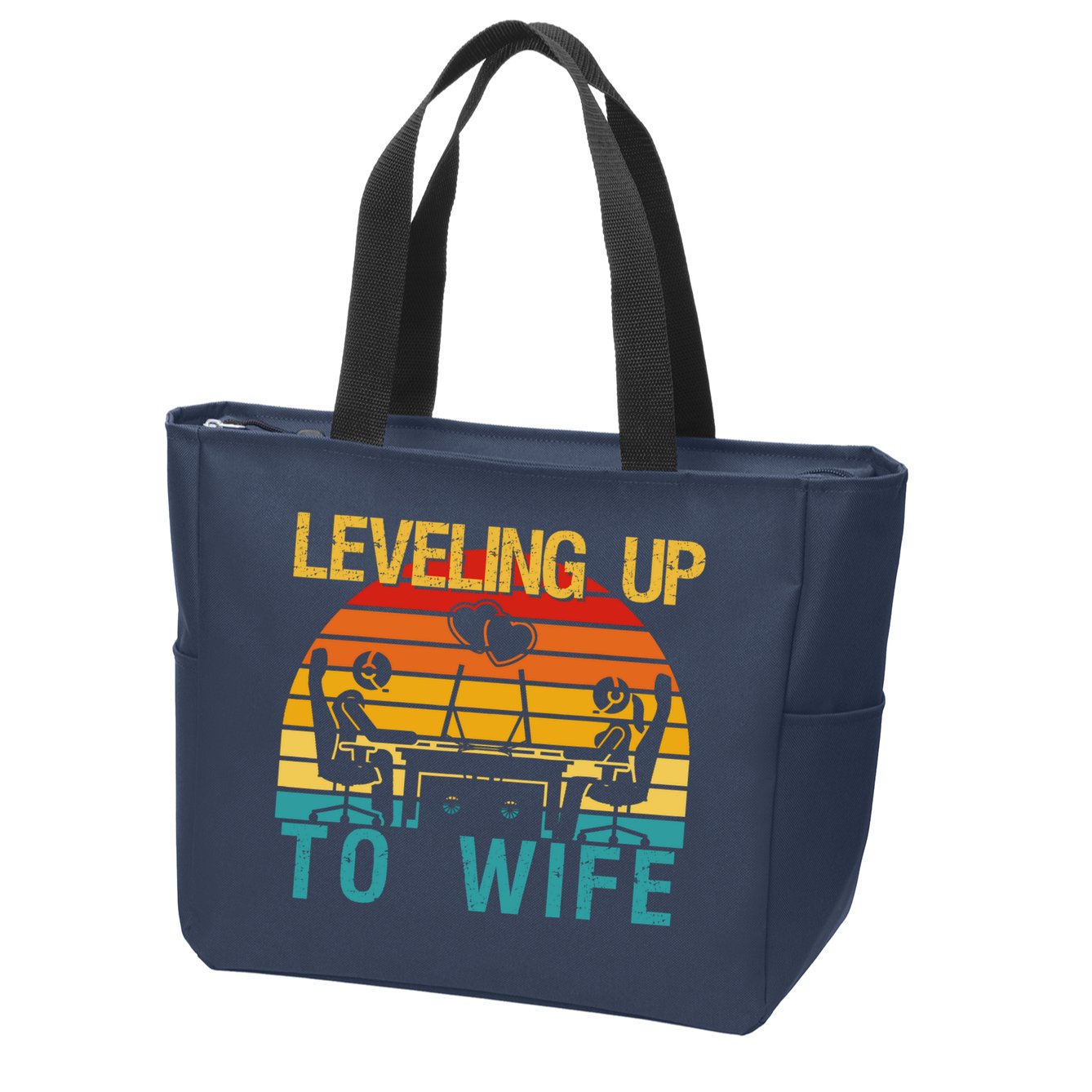 Gamer Engagement Future Mr & Mrs Leveling Up To Wife Zip Tote Bag