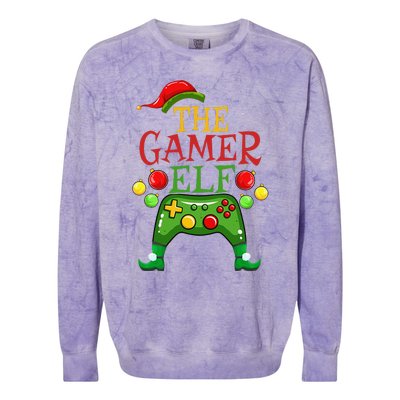 Gamer ELF Family Matching Christmas Funny Gaming Pajama PJ Gift Colorblast Crewneck Sweatshirt