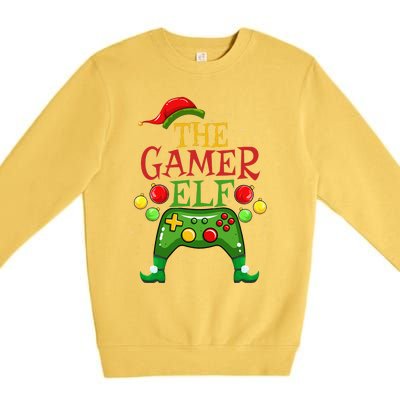 Gamer ELF Family Matching Christmas Funny Gaming Pajama PJ Gift Premium Crewneck Sweatshirt