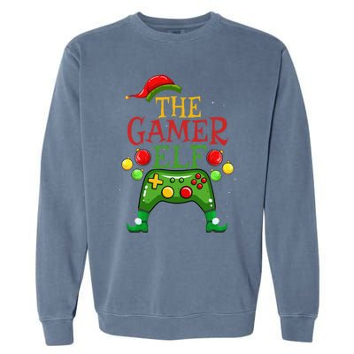 Gamer ELF Family Matching Christmas Funny Gaming Pajama PJ Gift Garment-Dyed Sweatshirt