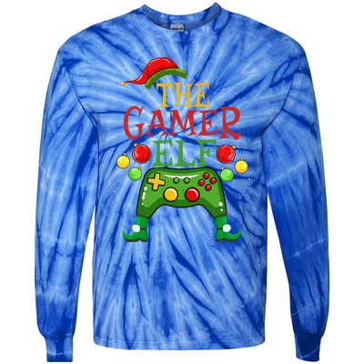 Gamer ELF Family Matching Christmas Funny Gaming Pajama PJ Gift Tie-Dye Long Sleeve Shirt