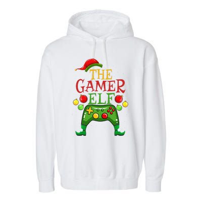 Gamer ELF Family Matching Christmas Funny Gaming Pajama PJ Gift Garment-Dyed Fleece Hoodie