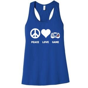 Gaming Enthusiasts For Gamers Peace Love Game Gaming Cool Gift Women's Racerback Tank