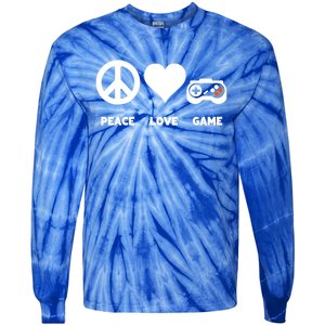 Gaming Enthusiasts For Gamers Peace Love Game Gaming Cool Gift Tie-Dye Long Sleeve Shirt