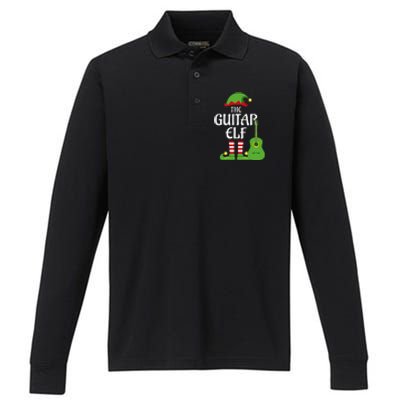 Guitar Elf Family Matching Group Christmas Performance Long Sleeve Polo