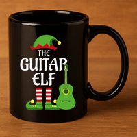 Guitar Elf Family Matching Group Christmas 11oz C Handle Ceramic Mug