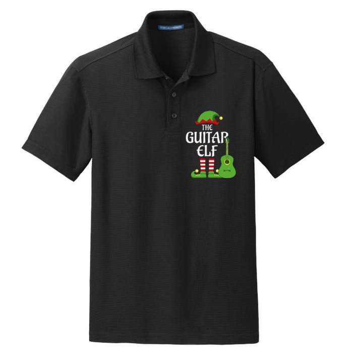 Guitar Elf Family Matching Group Christmas Dry Zone Grid Polo