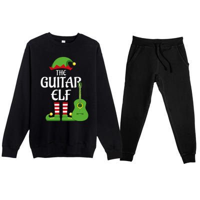 Guitar Elf Family Matching Group Christmas Premium Crewneck Sweatsuit Set