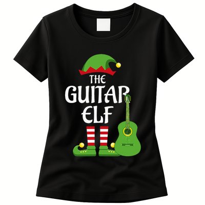 Guitar Elf Family Matching Group Christmas Womens T-Shirt