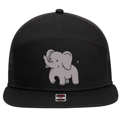 Grey Elephant For Elephant Fans And Mammoth Friends Gift 7 Panel Mesh Trucker Snapback Hat