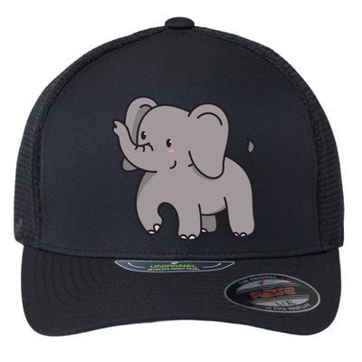 Grey Elephant For Elephant Fans And Mammoth Friends Gift Flexfit Unipanel Trucker Cap