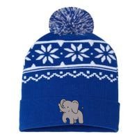 Grey Elephant For Elephant Fans And Mammoth Friends Gift USA-Made Snowflake Beanie