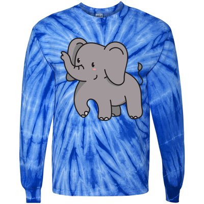 Grey Elephant For Elephant Fans And Mammoth Friends Gift Tie-Dye Long Sleeve Shirt