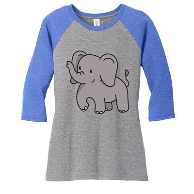 Grey Elephant For Elephant Fans And Mammoth Friends Gift Women's Tri-Blend 3/4-Sleeve Raglan Shirt