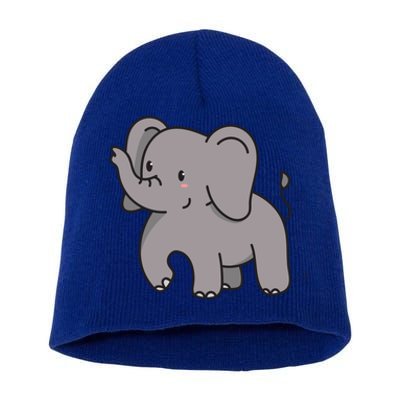 Grey Elephant For Elephant Fans And Mammoth Friends Gift Short Acrylic Beanie