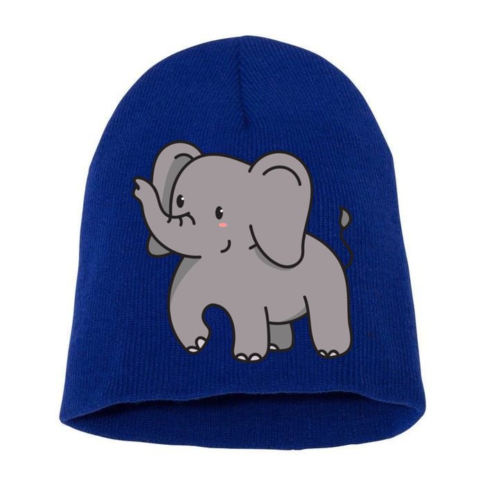 Grey Elephant For Elephant Fans And Mammoth Friends Gift Short Acrylic Beanie