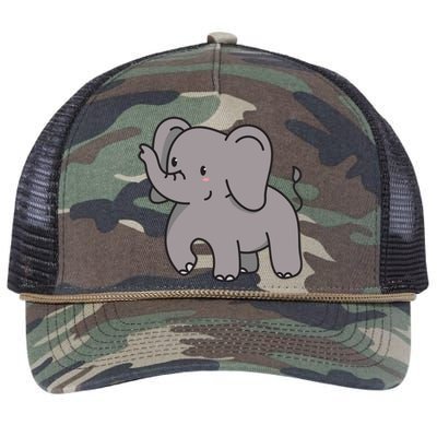 Grey Elephant For Elephant Fans And Mammoth Friends Gift Retro Rope Trucker Hat Cap