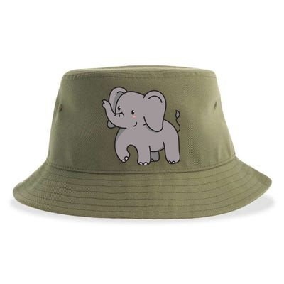 Grey Elephant For Elephant Fans And Mammoth Friends Gift Sustainable Bucket Hat