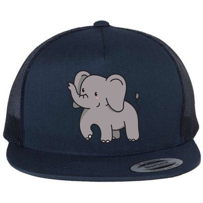 Grey Elephant For Elephant Fans And Mammoth Friends Gift Flat Bill Trucker Hat