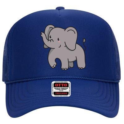 Grey Elephant For Elephant Fans And Mammoth Friends Gift High Crown Mesh Back Trucker Hat