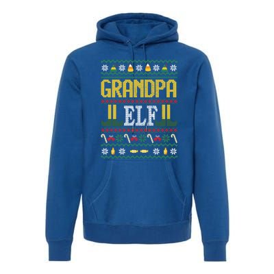 Grandpa Elf Funny Christmas Ugly Xmas Vintage Gift Premium Hoodie