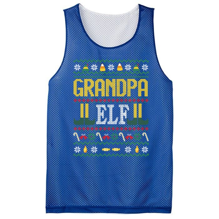 Grandpa Elf Funny Christmas Ugly Xmas Vintage Gift Mesh Reversible Basketball Jersey Tank