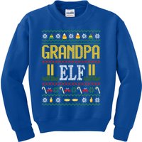 Grandpa Elf Funny Christmas Ugly Xmas Vintage Gift Kids Sweatshirt