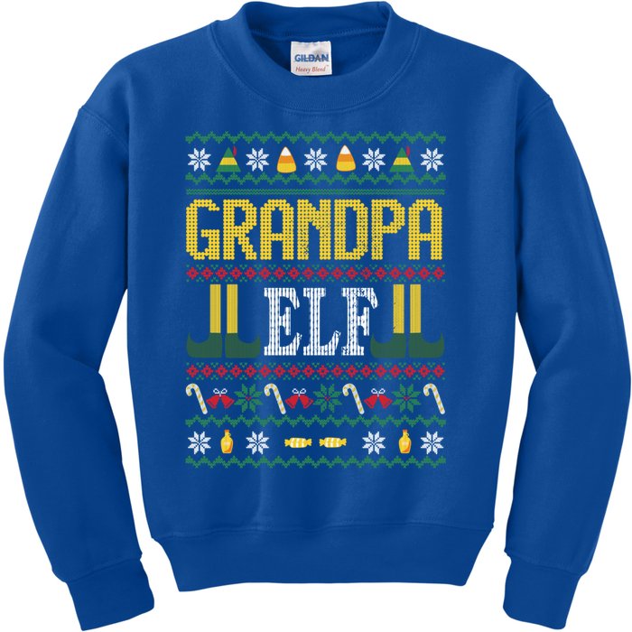 Grandpa Elf Funny Christmas Ugly Xmas Vintage Gift Kids Sweatshirt