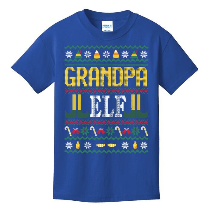 Grandpa Elf Funny Christmas Ugly Xmas Vintage Gift Kids T-Shirt