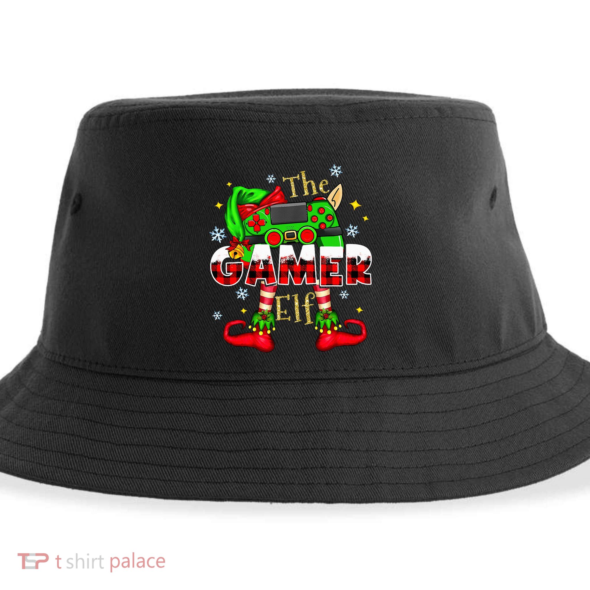 Gamer Elf Family Matching Group Christmas Video Game Xmas  Sustainable Bucket Hat
