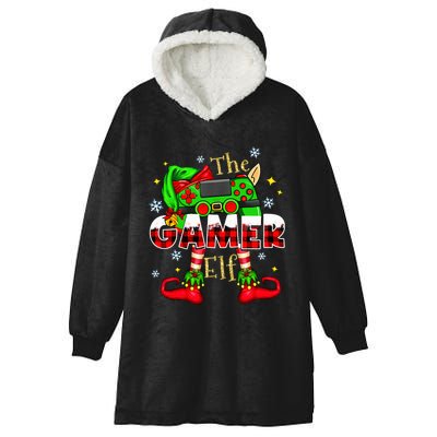 Gamer Elf Family Matching Group Christmas Video Game Xmas  Hooded Wearable Blanket