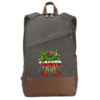 Gamer Elf Family Matching Group Christmas Video Game Xmas  Cotton Canvas Backpack