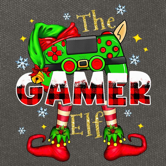 Gamer Elf Family Matching Group Christmas Video Game Xmas  Cotton Canvas Backpack