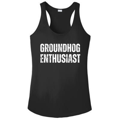 Groundhog Enthusiast Ladies PosiCharge Competitor Racerback Tank