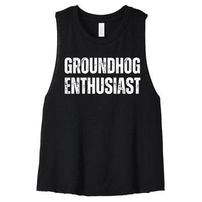 Groundhog Enthusiast Women's Racerback Cropped Tank