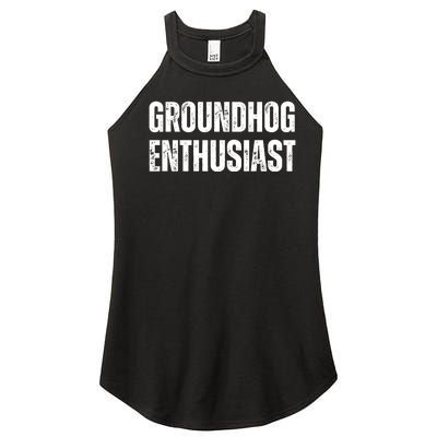 Groundhog Enthusiast Women’s Perfect Tri Rocker Tank