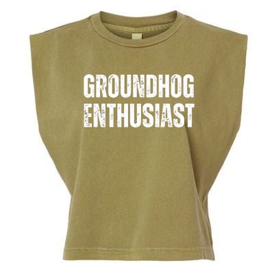 Groundhog Enthusiast Garment-Dyed Women's Muscle Tee