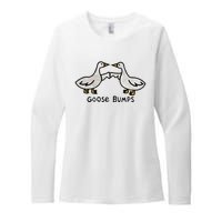 Goose Embroidered Goose Bumps Silly Goose Womens CVC Long Sleeve Shirt