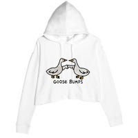 Goose Embroidered Goose Bumps Silly Goose Crop Fleece Hoodie