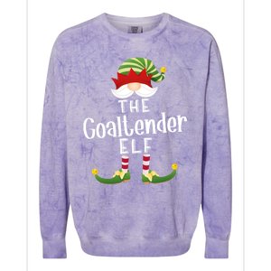 Goaltender Elf Group Christmas Funny Pajama Party Great Gift Colorblast Crewneck Sweatshirt