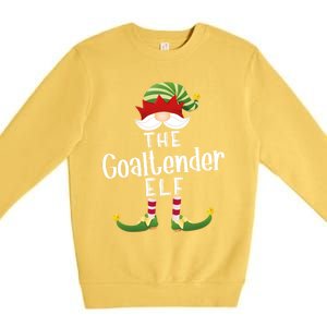 Goaltender Elf Group Christmas Funny Pajama Party Great Gift Premium Crewneck Sweatshirt