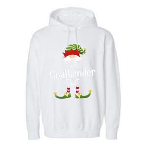 Goaltender Elf Group Christmas Funny Pajama Party Great Gift Garment-Dyed Fleece Hoodie