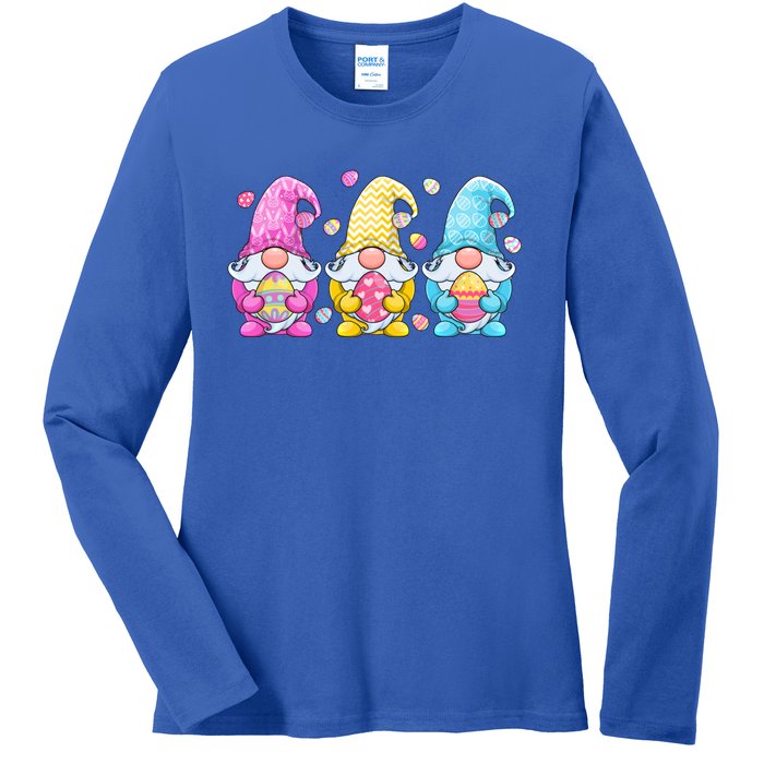 Gnome Easter Gift Gnomes Eggs Hunting Gift Ladies Long Sleeve Shirt