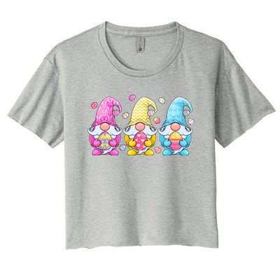 Gnome Easter Gift Gnomes Eggs Hunting Gift Women's Crop Top Tee