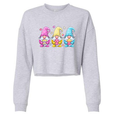 Gnome Easter Gift Gnomes Eggs Hunting Gift Cropped Pullover Crew