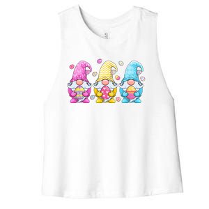 Gnome Easter Gift Gnomes Eggs Hunting Gift Women's Racerback Cropped Tank